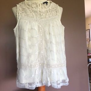 Monteau Cream Lace top Junior XS